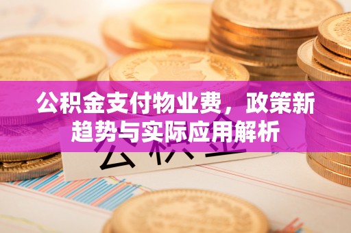 莘县公积金支付物业费，政策新趋势与实际应用解析
