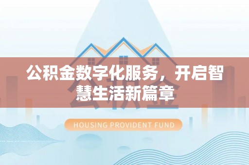 莘县公积金数字化服务，开启智慧生活新篇章