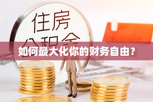 莘县如何最大化你的财务自由？