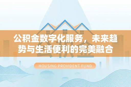 莘县公积金数字化服务，未来趋势与生活便利的完美融合