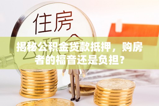 莘县揭秘公积金贷款抵押，购房者的福音还是负担？