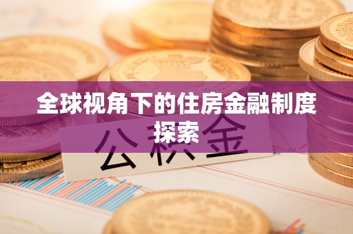 莘县全球视角下的住房金融制度探索