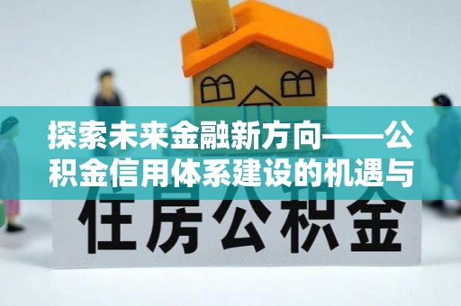 莘县探索未来金融新方向——公积金信用体系建设的机遇与挑战