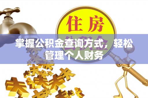 莘县掌握公积金查询方式，轻松管理个人财务