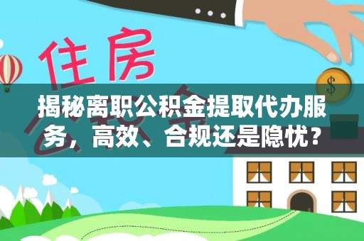 莘县揭秘离职公积金提取代办服务，高效、合规还是隐忧？